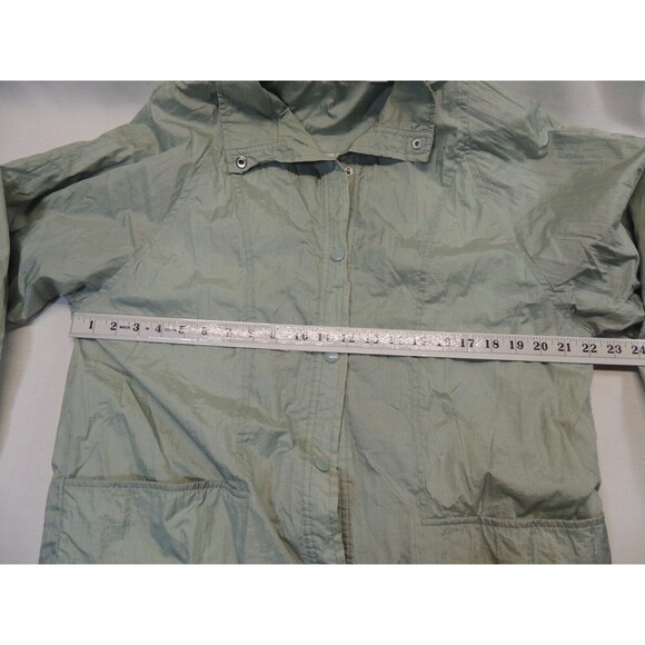 Vintage 80s Haband Seafoam Collared Snap Cotton Lined Nylon Windbreaker‎ M - Picture 5 of 6